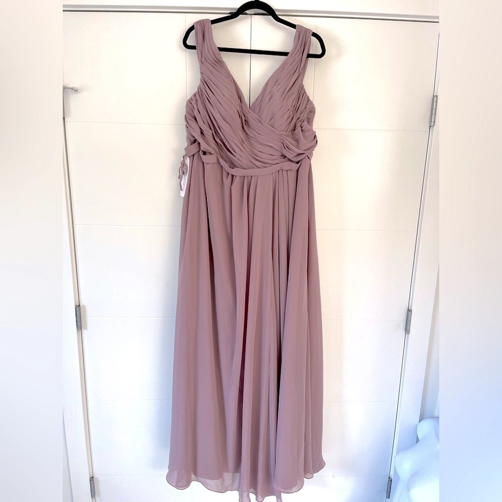 NWT Azazie Audrianna Maxi dress/ Gown/ Dusk/ Double lined/ Approx. size US 14/16 - Picture 7 of 17
